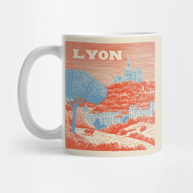 Lyon France Vintage Travel Poster Art by TuncGK