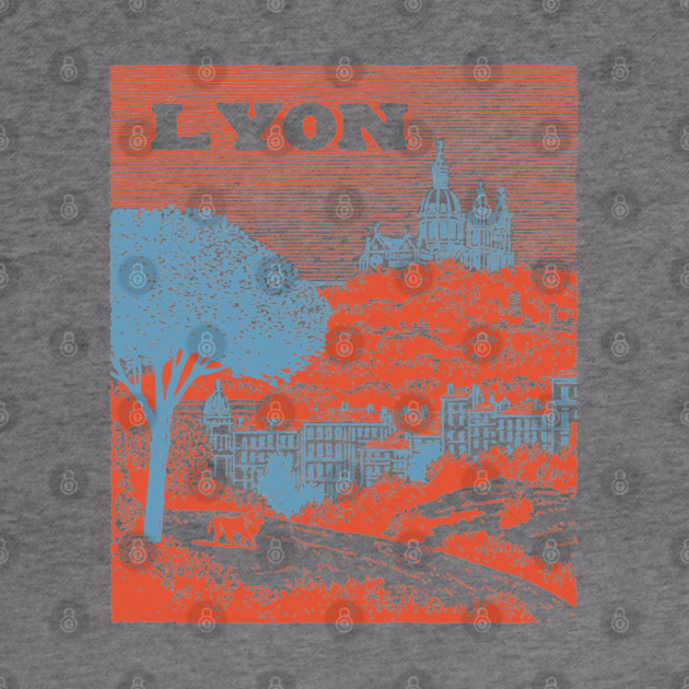 Lyon France Vintage Travel Poster Art by TuncGK