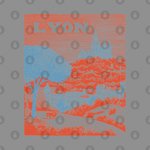 Lyon France Vintage Travel Poster Art by TuncGK