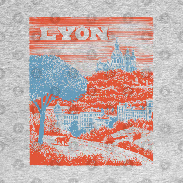 Lyon France Vintage Travel Poster Art by TuncGK