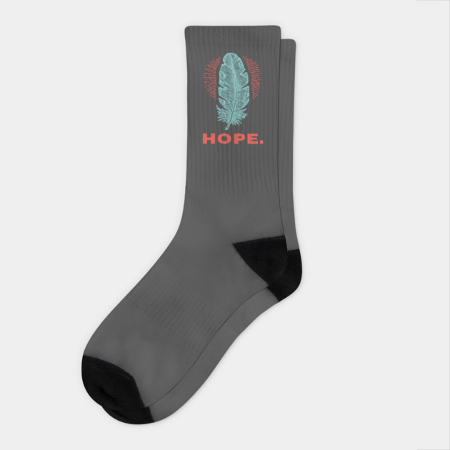Hope Is a Feather Vintage Poet Graphic Socks by TuncGK
