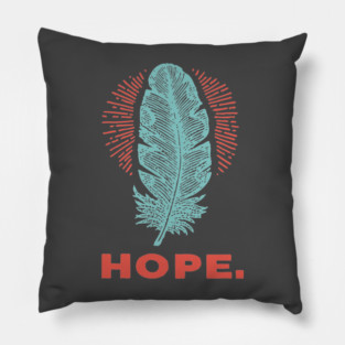 Hope Is a Feather Vintage Poet Graphic Pillow