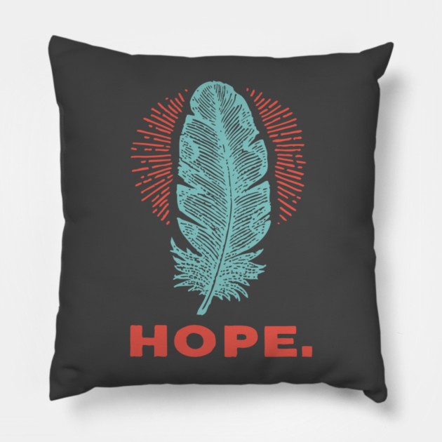 Hope Is a Feather Vintage Poet Graphic Pillow by TuncGK