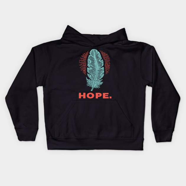 Hope Is a Feather Vintage Poet Graphic Kids Hoodie by TuncGK
