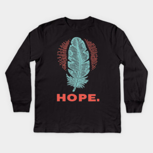 Hope Is a Feather Vintage Poet Graphic Kids Long Sleeve T-Shirt