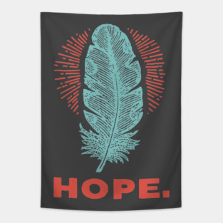 Hope Is a Feather Vintage Poet Graphic Tapestry