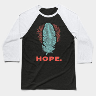 Hope Is a Feather Vintage Poet Graphic Baseball T-Shirt
