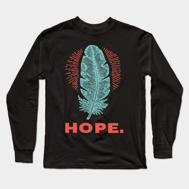 Hope Is a Feather Vintage Poet Graphic Long Sleeve T-Shirt by TuncGK