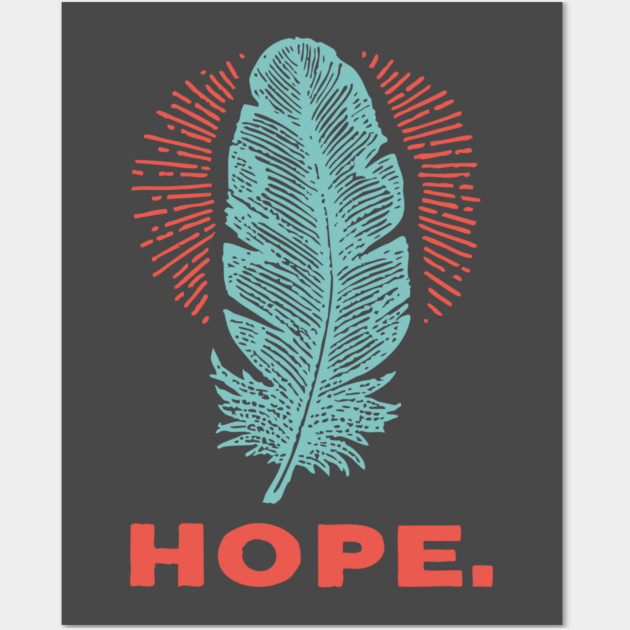 Hope Is a Feather Vintage Poet Graphic Wall Art by TuncGK