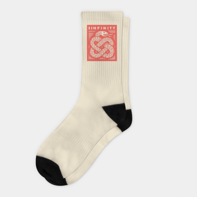 Infinity Knot Ouroboros Serpent Mystical Symbol Socks by TuncGK
