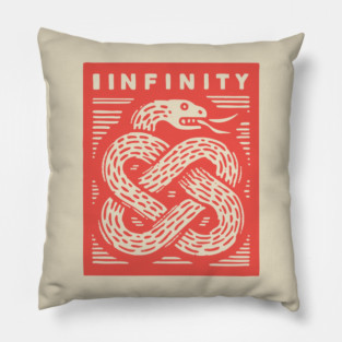 Infinity Knot Ouroboros Serpent Mystical Symbol Pillow