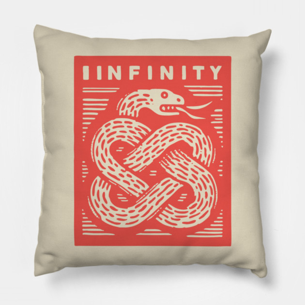 Infinity Knot Ouroboros Serpent Mystical Symbol Pillow by TuncGK