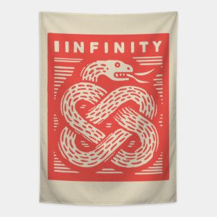Infinity Knot Ouroboros Serpent Mystical Symbol Tapestry