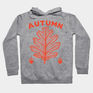 Vintage Autumn Oak Leaf Cottagecore Botanical Art Hoodie