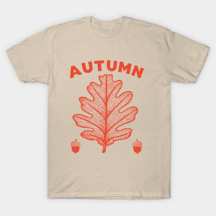 Vintage Autumn Oak Leaf Cottagecore Botanical Art T-Shirt