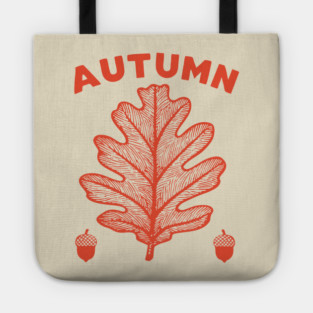 Vintage Autumn Oak Leaf Cottagecore Botanical Art Tote