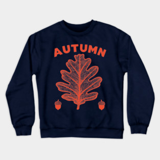 Vintage Autumn Oak Leaf Cottagecore Botanical Art Crewneck Sweatshirt