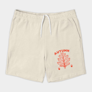 Vintage Autumn Oak Leaf Cottagecore Botanical Art Shorts