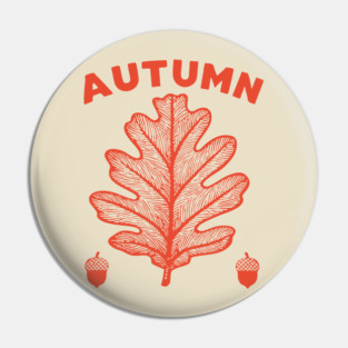 Vintage Autumn Oak Leaf Cottagecore Botanical Art Pin