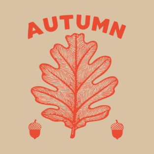 Vintage Autumn Oak Leaf Cottagecore Botanical Art T-Shirt