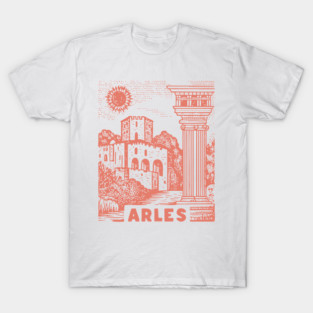 Arles Roman Architecture Vintage Travel Poster Art T-Shirt