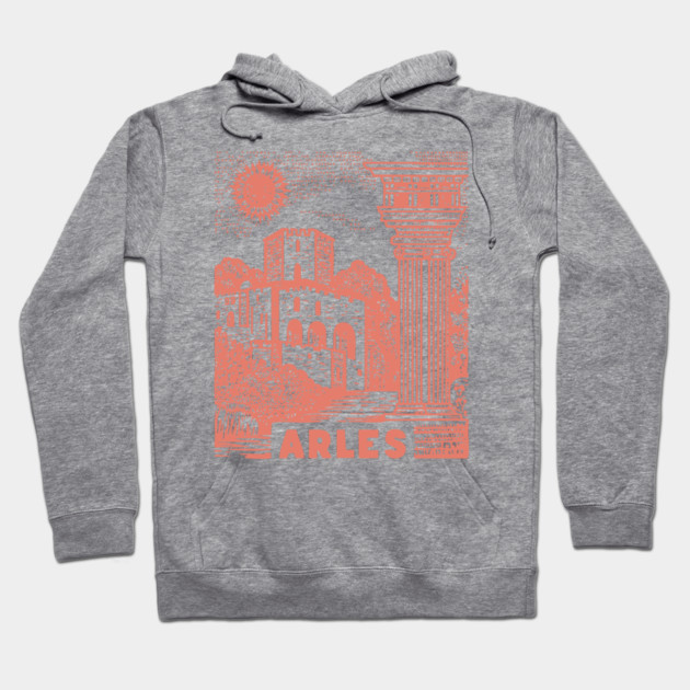 Arles Roman Architecture Vintage Travel Poster Art Hoodie by TuncGK