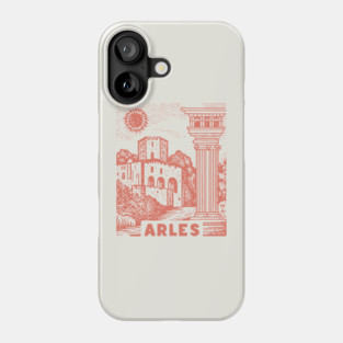 Arles Roman Architecture Vintage Travel Poster Art Phone Case