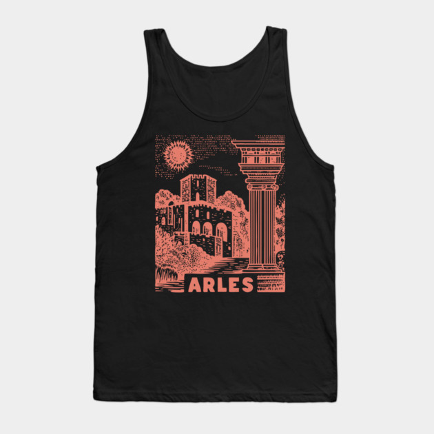 Arles Roman Architecture Vintage Travel Poster Art Tank Top by TuncGK