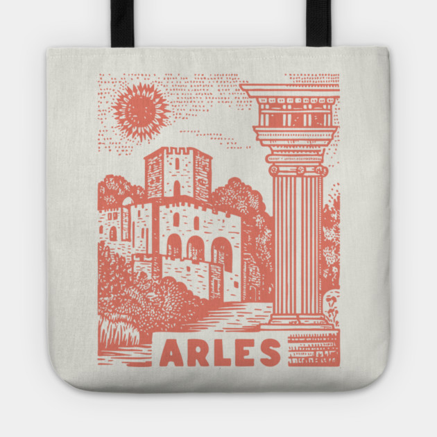 Arles Roman Architecture Vintage Travel Poster Art Tote by TuncGK