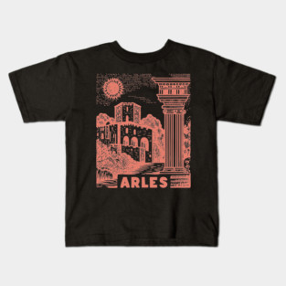 Arles Roman Architecture Vintage Travel Poster Art Kids T-Shirt