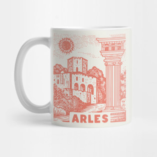 Arles Roman Architecture Vintage Travel Poster Art Mug