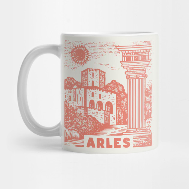 Arles Roman Architecture Vintage Travel Poster Art by TuncGK