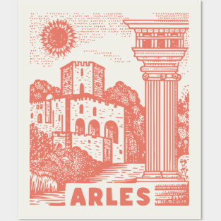 Arles Roman Architecture Vintage Travel Poster Art Posters and Art