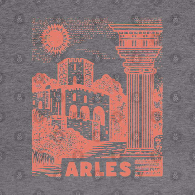 Arles Roman Architecture Vintage Travel Poster Art by TuncGK
