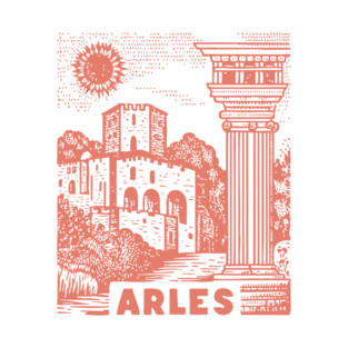 Arles Roman Architecture Vintage Travel Poster Art T-Shirt