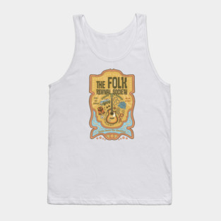 FOLK music retro design, 1960s vibe graphic, woodstock Tank Top