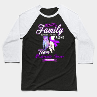 In This Family Nobody Fights Alone Team Pancreatic Cancer Support Baseball T-Shirt