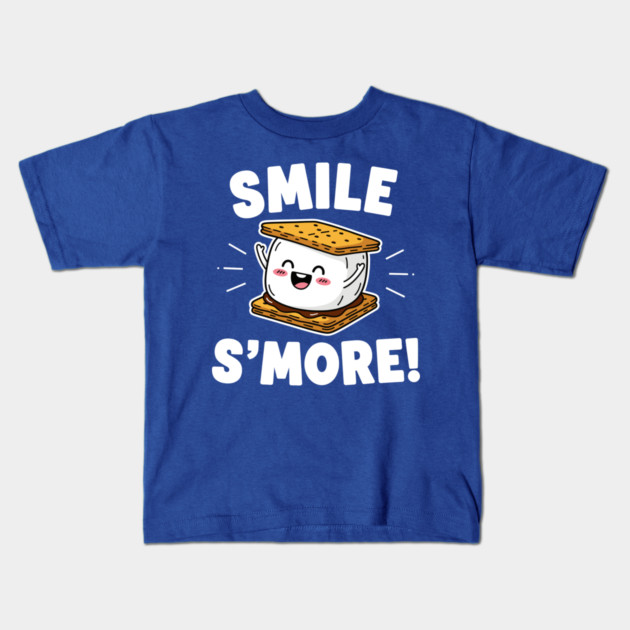 Smile S'more Funny Camping Treat Kids T-Shirt by enrynz