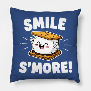 Smile S'more Funny Camping Treat Pillow