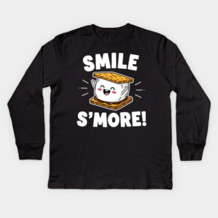 Smile S'more Funny Camping Treat Kids Long Sleeve T-Shirt