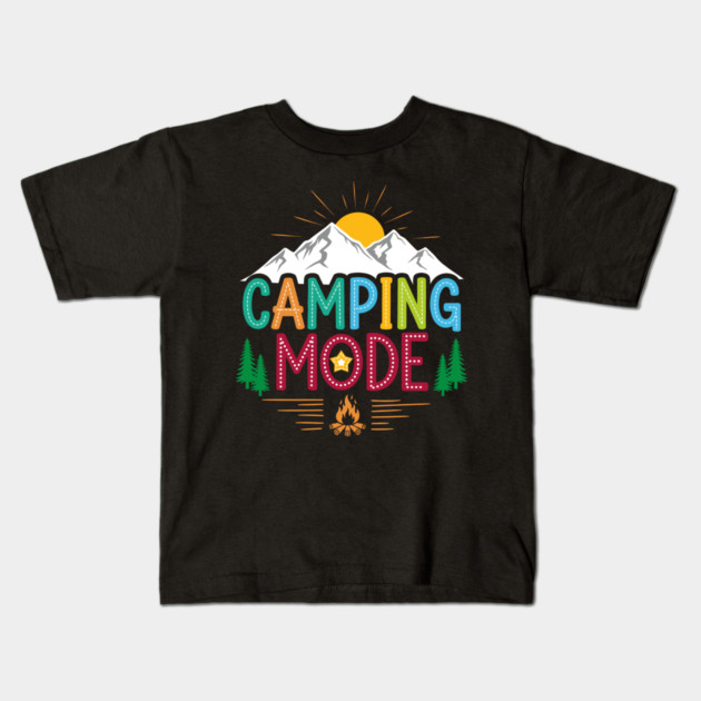 Camping Mode Kids T-Shirt by enrynz