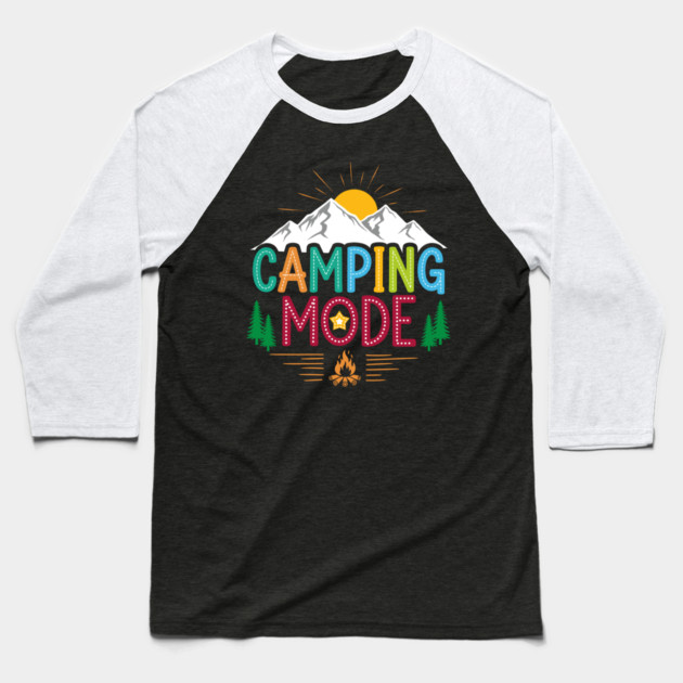 Camping Mode Baseball T-Shirt by enrynz