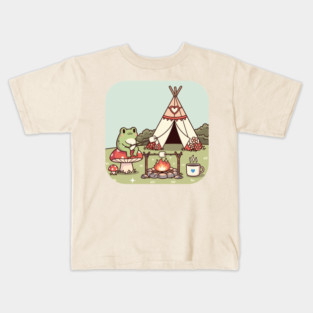 Cozy Camping Frog Kids T-Shirt
