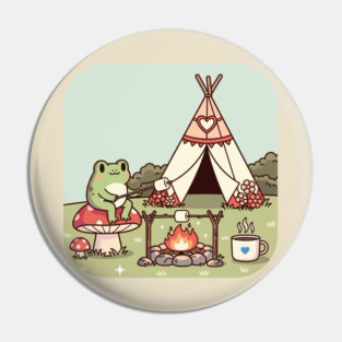 Cozy Camping Frog Pin