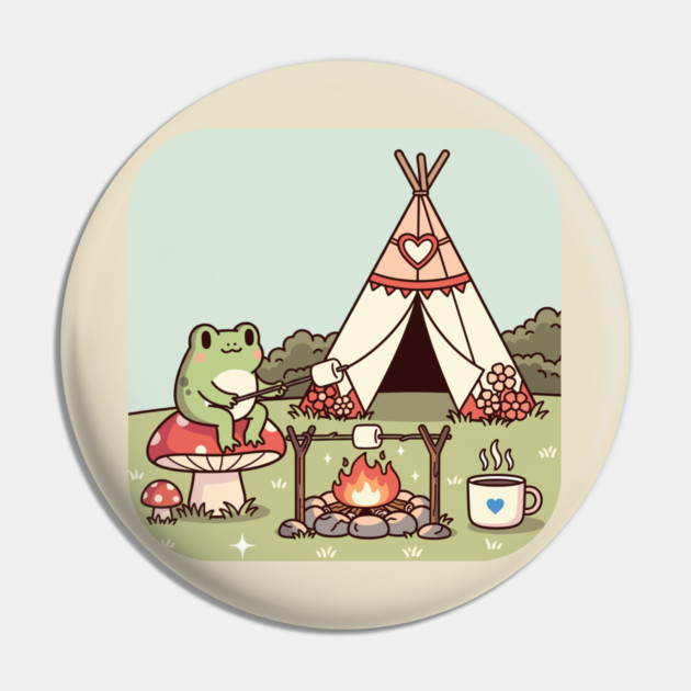 Cozy Camping Frog Pin by enrynz