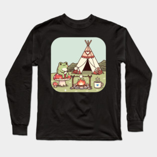 Cozy Camping Frog Long Sleeve T-Shirt