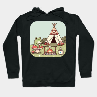 Cozy Camping Frog Hoodie