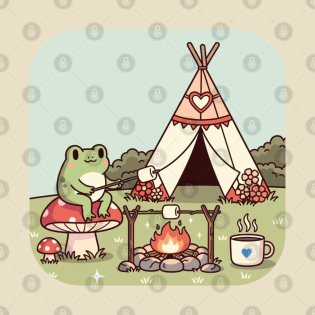 Cozy Camping Frog by enrynz