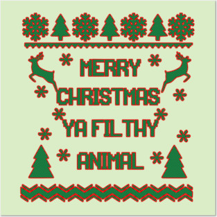 Merry Christmas Ya Filthy Animal Home Alone Posters and Art