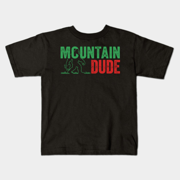 Mountain Dude Bigfoot Kids T-Shirt by enrynz